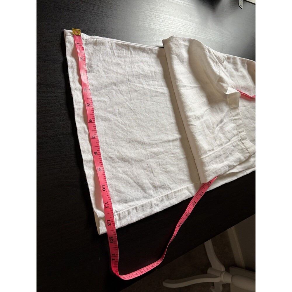 White Linen Blend Pants Wide Leg Elastic Drawstring Waist Rewash Small Coastal - Picture 10 of 11